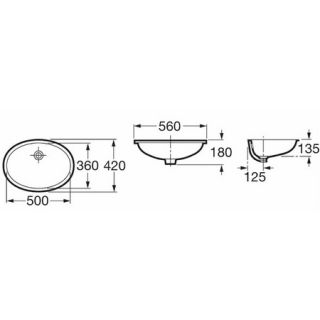 Раковина Roca Berna 327871001 56x42 см